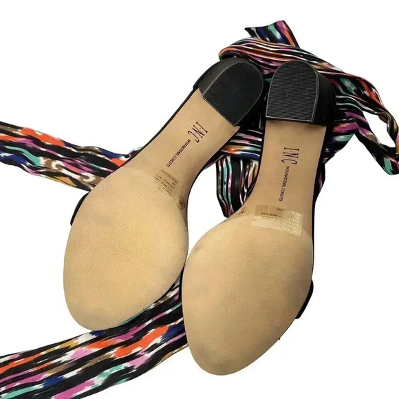 Trina Turk x INC Women's Kanata Colorful Ankle Wrap Black Heel Sandals Size 9 - Picture 6 of 6